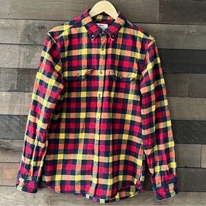 Fjallraven Men's Yellow & Red Plaid Button-Down Shirt